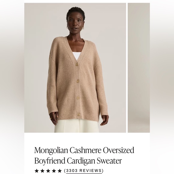 Quince Mongolian Cashmere 2.0 Oversized Boyfriend Cardigan, NWT, Various - Picture 1 of 9